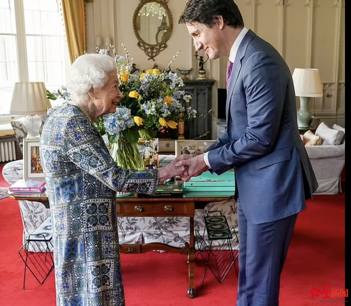 ▲女王在新冠康复后会见了加拿大总理特鲁多