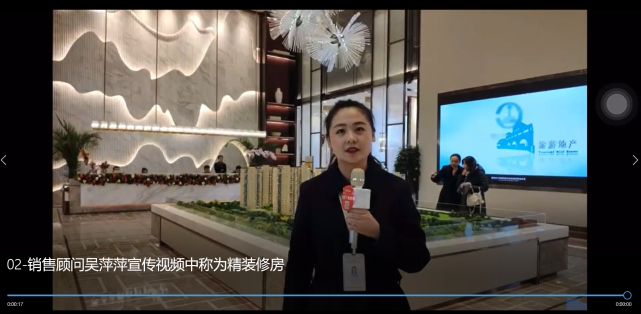 业主提供的项目宣传精装交房的视频