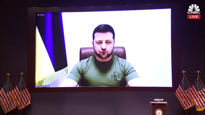 泽连斯基视频连线美国国会 视频截图