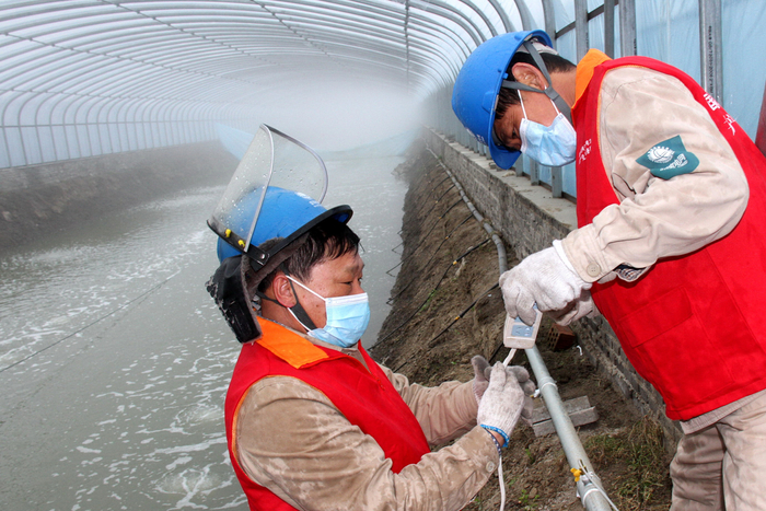 供电所员工上门开展用电服务。    林华鹏 摄