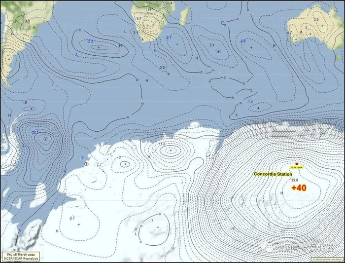 南极大陆异常增温反演，来自NCEP/NCAR再分析