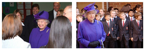 　　图：英国女王伊丽莎白二世于2005年莅临访问金士顿文理学校
