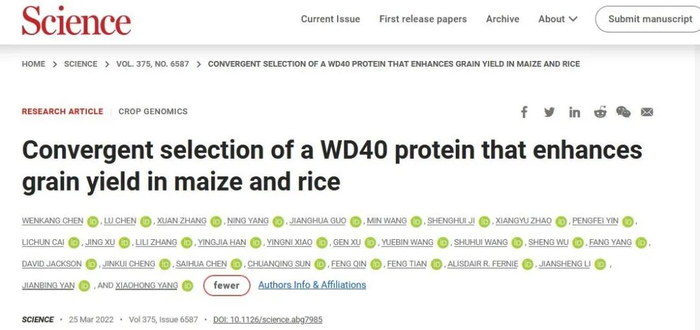 论文在Science官方网站的发表页面