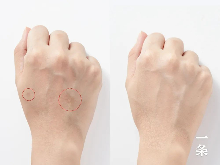 左：涂抹前；右：涂抹后
