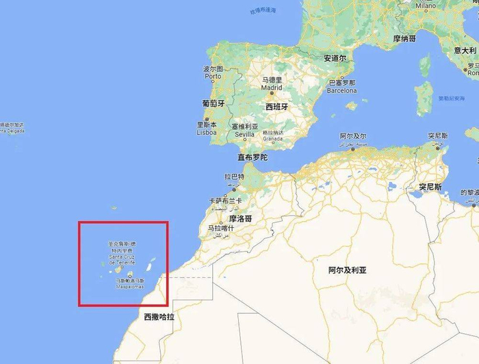 加那利群岛的位置