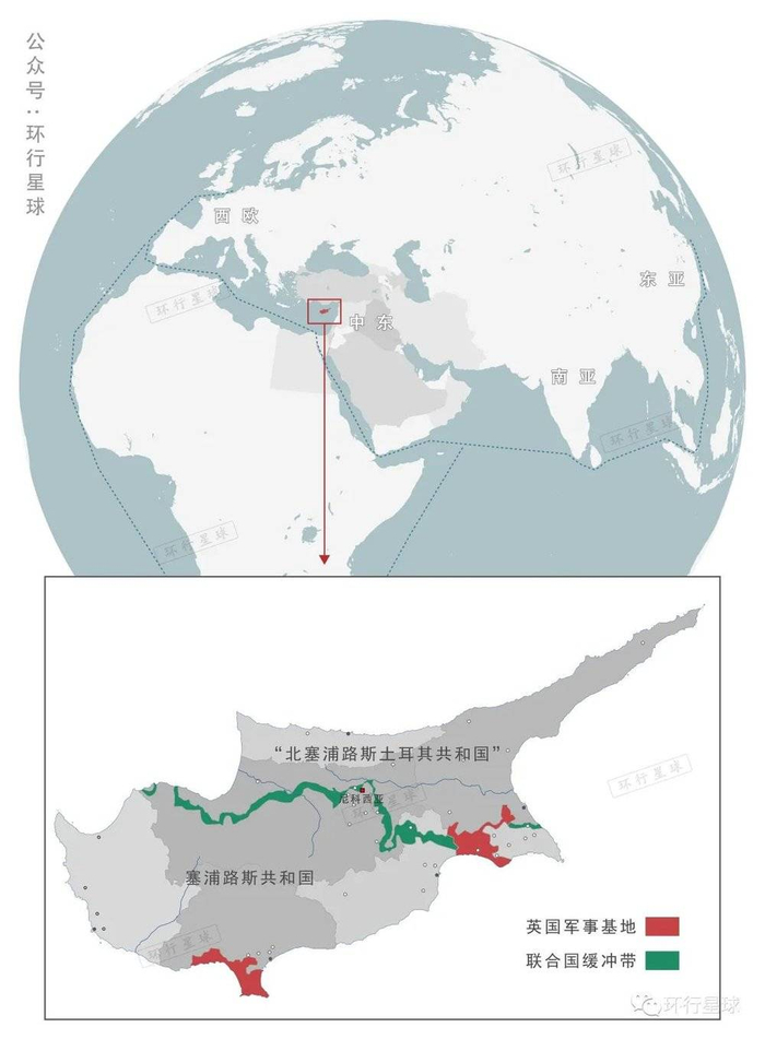法理上是一个国家——塞浦路斯，实际控制上并不是
