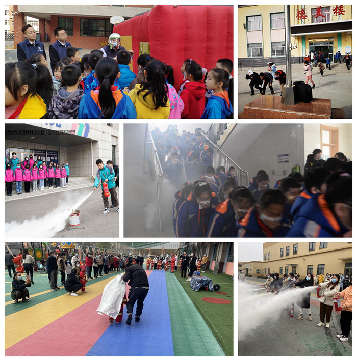 　　▲人人安康消防安全公益活动进校园