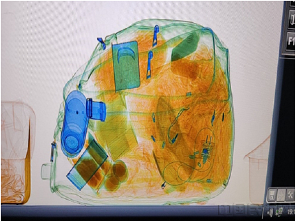 X光机下的加自热食品（丁锐/摄）