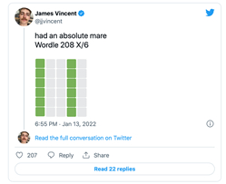 图注：玩家在社交媒体上使用彩色方块表情来表达玩游戏的过程，来源：Twitter