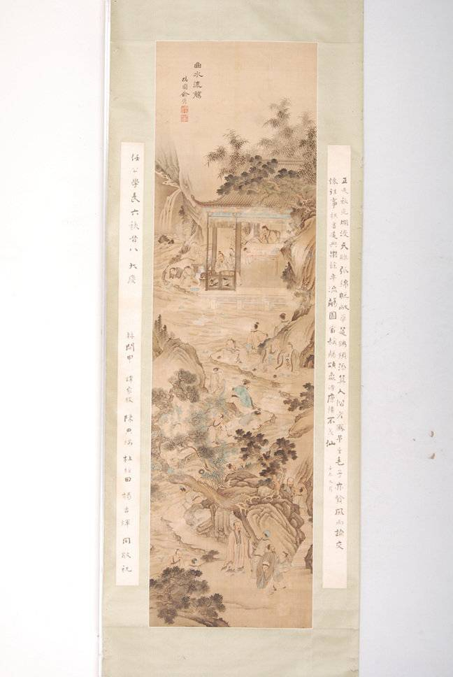 清俞龄曲水流觞图轴，图片来自广西壮族自治区博物馆