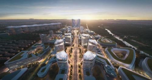 　　从科创地块鸟瞰商办地块 ©FTA