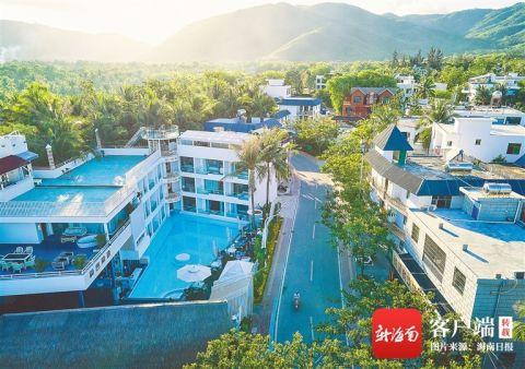 三亚吉阳区博后村公路两旁林立着特色民宿。海南日报记者 封烁 摄