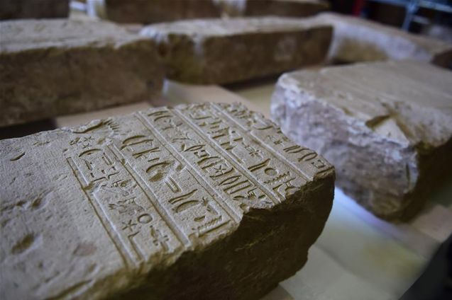 图为埃及开罗大埃及博物馆内拍摄的文物