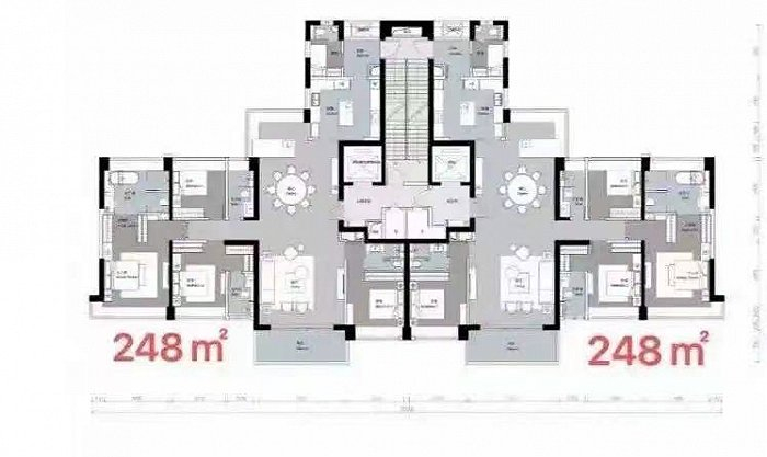 海德园A区248平方米户型 图片来源：家在论坛