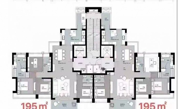 海德园A区195平方米户型 图片来源：家在论坛