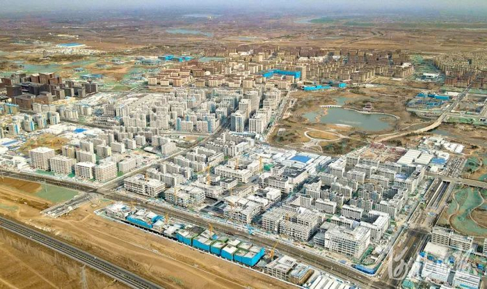 建设中的河北建投雄安·金湖未来城项目。河北日报记者赵海江 摄