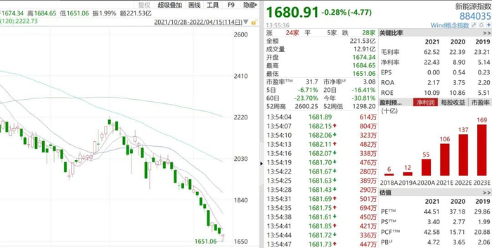 图：新能源指数今年以来跌去超过30%
