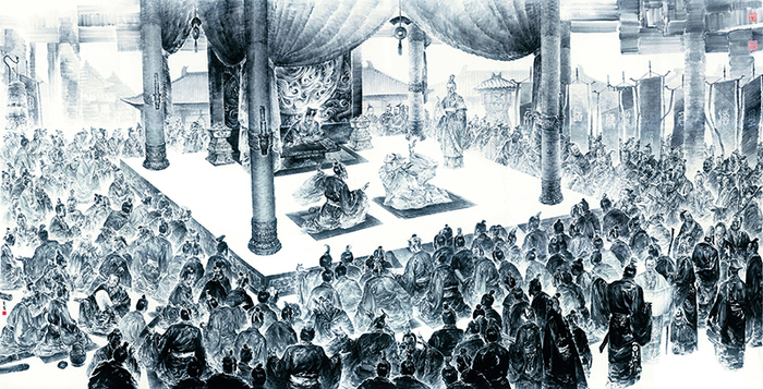 韦辛夷画作《稷下学宫》