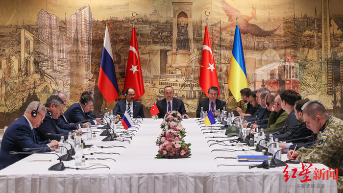 ▲3月29日，俄罗斯和乌克兰代表团在土耳其伊斯坦布尔举行和平会谈