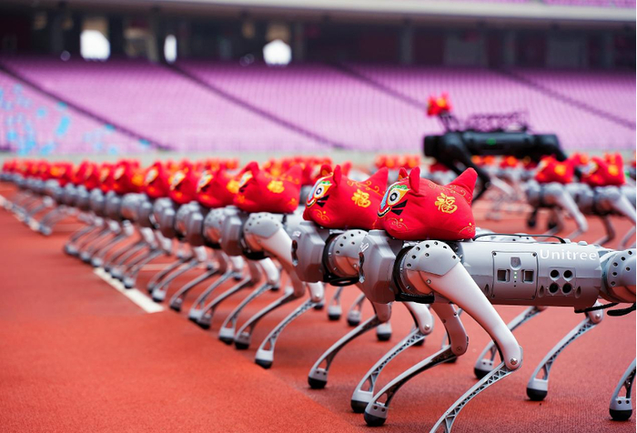 图：宇树GO1阵列冬奥会开幕式表演