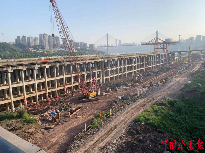 寸滩邮轮母港片区项目施工现场（邮轮母港公司供图）