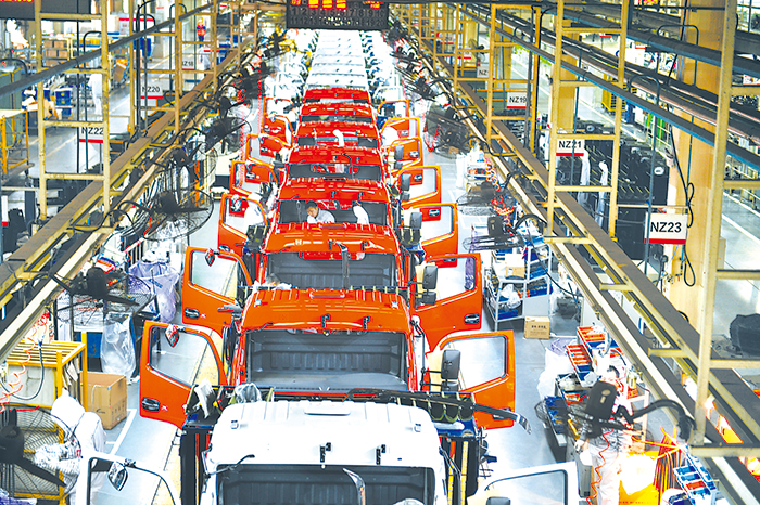 　　图为东风汽车股份有限公司新能源整车生产现场。（东风汽车股份有限公司供图）