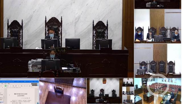 ▲饿了么、美团两大电商平台的诉讼庭审现场。图片来源/浙江高院