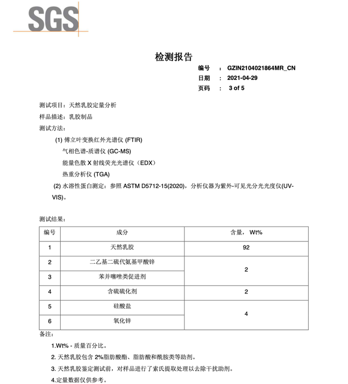 △乳胶含量达92%