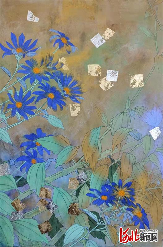 邢台画家创作的部分太行岩彩作品展示。