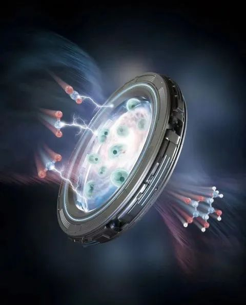 通过电化学耦合生物发酵实现将二氧化碳和水转化为长链产品的示意图。