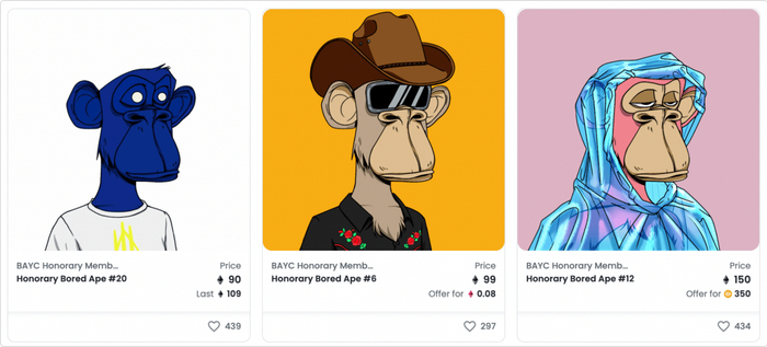  交易界面的“无聊猿”NFT（图片来源：OpenSea）