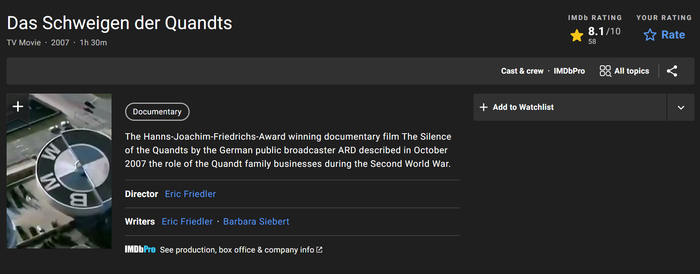 纪录片：《匡特家族的沉默》