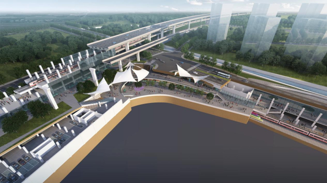  ▲连堡丰城御道站地下空间综合开发剖透视图