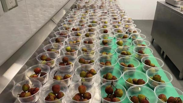 酒店为援沪医疗队员们准备的水果