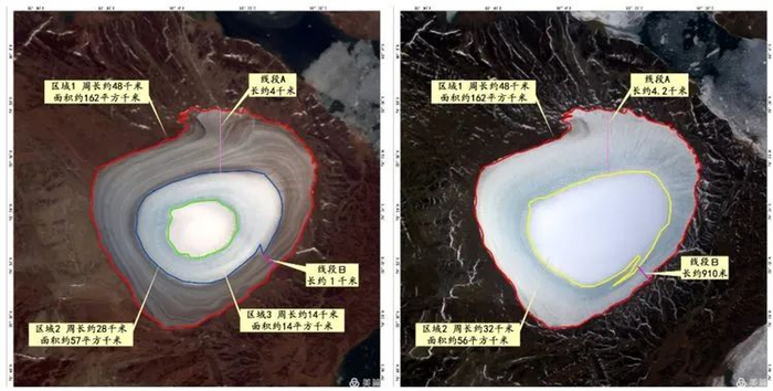 北极圈内少先队员岛冰帽年变化