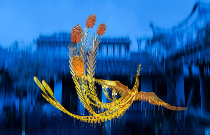 融合文化元素的纽扣“凤凰“