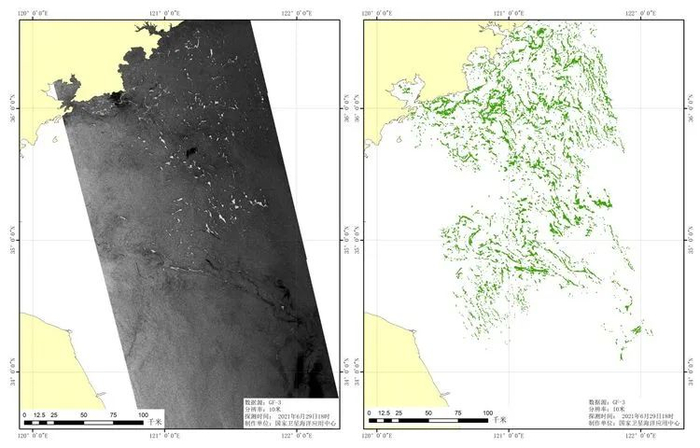 高分三号绿潮监测