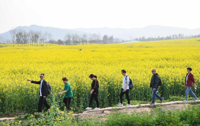 3月10日，游客在重庆广阳岛游览。新华社记者 王全超 摄