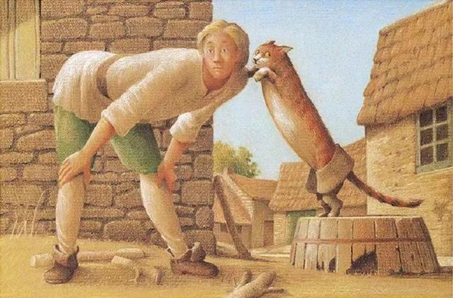 绘本《穿靴子的猫》插图。（该书已由麦克米伦世纪童书引进出版）