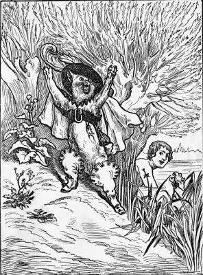 《鹅妈妈的故事》早期版本中，《穿靴子的猫》插图，D. J. Munro绘。