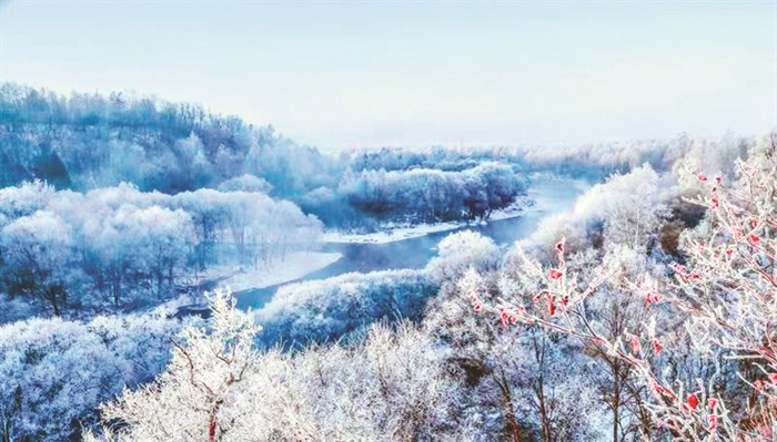     雾凇景观。省气象服务中心提供