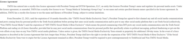 （特朗普与TMTG授权协议，来源：SEC）