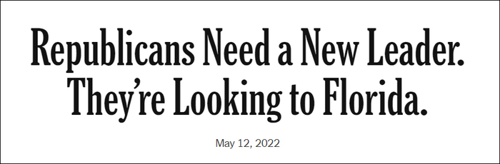 《纽约时报》12日刊文：共和党人需要一名新领袖，他们寄希望于佛罗里达