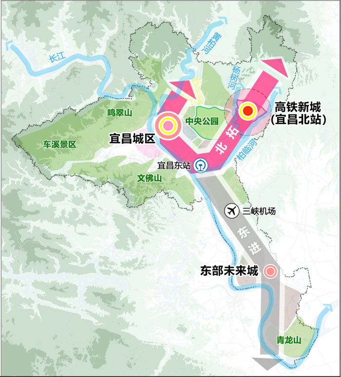 宜昌市高铁新城在宜昌市区的区位