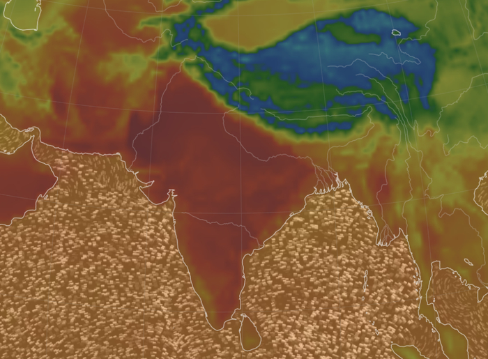 △南亚气温示意图（4月30日）