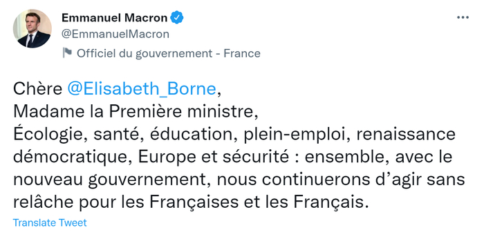 马克龙开出的“待办清单”。社交媒体截图