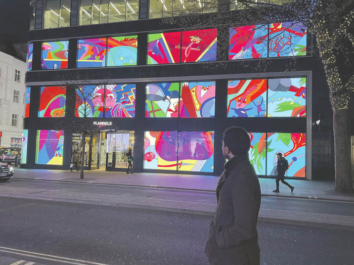 当地时间2022年5月15日，英国伦敦，NFT艺术家打造互动型数字艺术装置&nbsp;视觉中国图