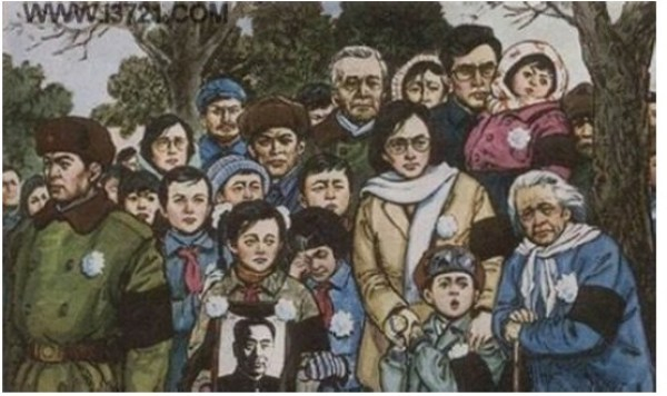 · 插图《十里长街送总理》（资料图）