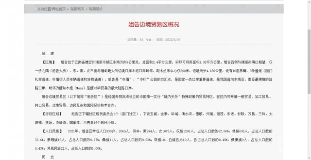 瑞丽市人民政府官网截图