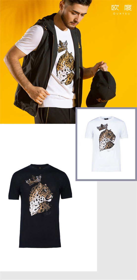 　　巴洛克豹隐：丛林野性贵族范烫钻短袖